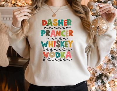 Dasher, Blitzen, Funny Christmas T-shirt, Mom Christmas Gift