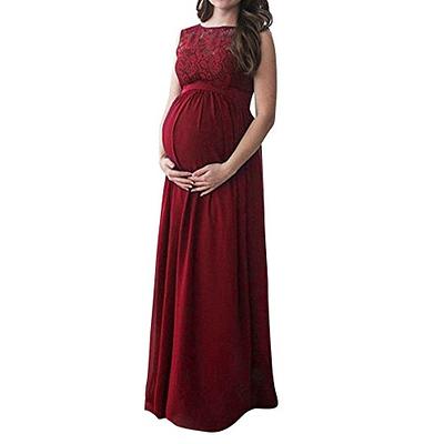 Pregnant Women Front Split Long Maxi Maternity Dress Gown Photo Photography  Prop 