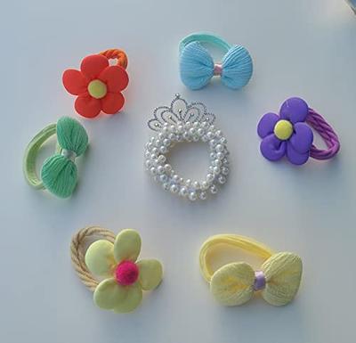 Pearl Hair Bow Clip Blue Purple