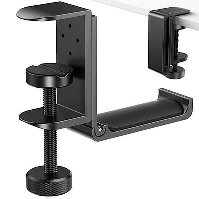 Stand Up Desk Store Clamp-On Under Desk Headphone Hanger, Backpack Hook, and Purse Holder - Black