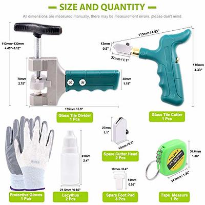 Portable Quick Glass Cutting Kit,2 in 1 Glass Tile Cutter Tool Kit,Glass  Cutter Tool,Ceramic Tile Opener,Mirror Cutting Kit, Glass Running Pliers