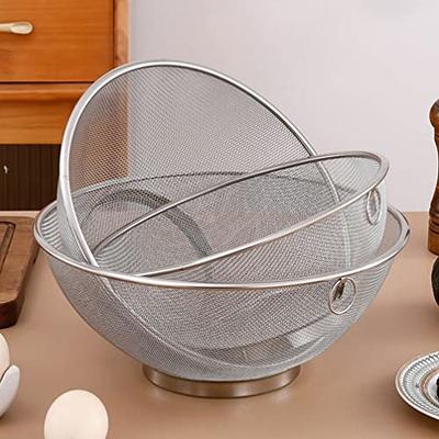 Stainless Steel Rice Strainer Colander Rice Washing Bowl Kitchen Strainer  Drainer for Rice Vegetables and Fruit Stainless Steel Mesh Net Strainer