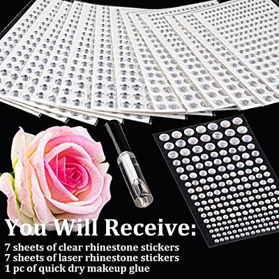  2475 Pcs Self Adhesive Rhinestone Stickers for Face