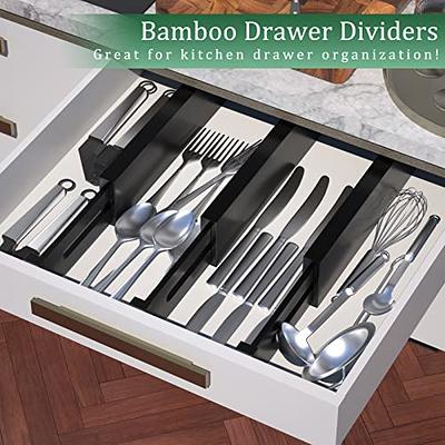 2/4PCS Bamboo Drawer Dividers Bedroom Kitchen Drawer Storage Adjustable  Expandable Drawer Dividers For Cupboard Cabinet Wardrobe