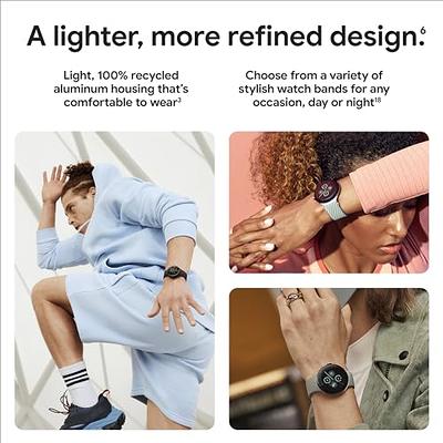 google pixel watch 2 made with recycled aluminum alerts users when they are  stressed