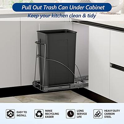 ThyLove Pull Out Trash can Under Cabinet,Open The Cabinet Door Undersink  Organizers and Cupboard Organizers and Storage,Trash Can Not Included. -  Yahoo Shopping