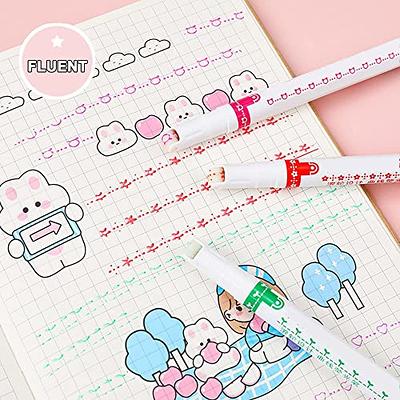 8pcs Kawaii Double Head Roller Curve Pen Cute Line Shaped