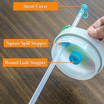 Silicone Spill Proof Stopper Set of 6, Compatible with Stanley Cup 1.0  40oz/ 30oz, Tumbler Accessories, Including 2 Straw Cover Cap, 2 Square  Spill Stopper and 2 Round Leak Stopper 