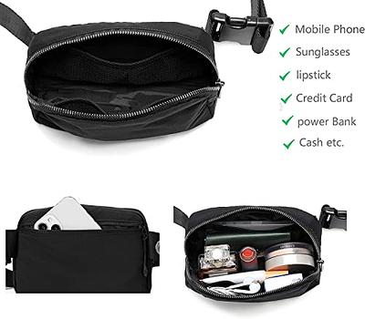 HVJCEZ Belt Bag for Women Men, Fashion Crossbody Fanny Packs Waterproof  Mini Waist Bag Bum Bag with Adjustable Strap for Running, Hiking, Walking  and Travel Black