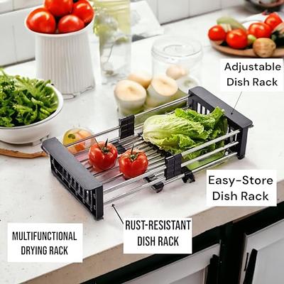 Solista Dish Drying Rack Adjustable Fruits and Vegetable Drainer Made of  Stainless Over The Sink Dish Drying Rack or Inside The Sink Dish Drying Rack.Escurridor  de platos para fregadero Expandable - Yahoo