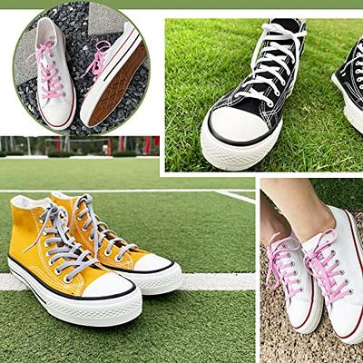 JZXFYSJYW 2 Pairs Elastic Shoe Laces for Sneakers No Tie Stretchy Strings  for Converse High Tops Shoes Lace Replacement Adults Kids (White, 43 inch)  - Yahoo Shopping