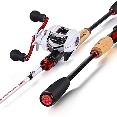 Sougayilang Fishing Rod and Reel Combo, Medium Heavy Fishing Pole with Baitcasting  Reel Combo, 2-Piece Baitcaster Combo-Pearl White-6.9ft and Right Handle Reel  - Yahoo Shopping