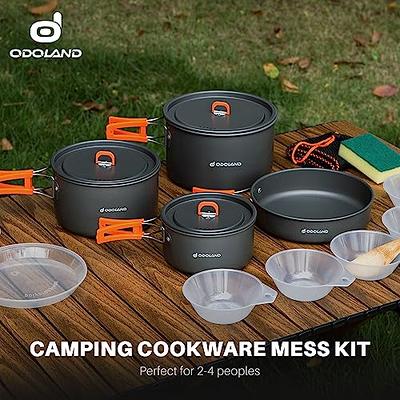 Odoland 15pcs Camping Cookware Non-Stick Lightweight Camping Pots and Pans  Set with Plastic Plates Bowls Soup Spoon for Camping, Backpacking, Outdoor  Cooking and Picnic - Yahoo Shopping