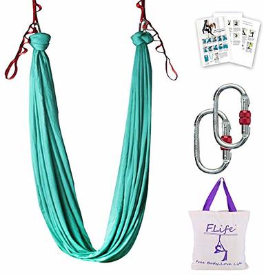 Aerial Yoga Hammock Aerial Pilates Silk Yoga Swing Set include Carabiners  daisy Chain, Pose Guide 5.5 yards Set (Spring Color) - Yahoo Shopping