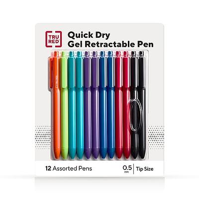 TRU RED™ Retractable Quick Dry Gel Pens, Fine Point, 0.5mm
