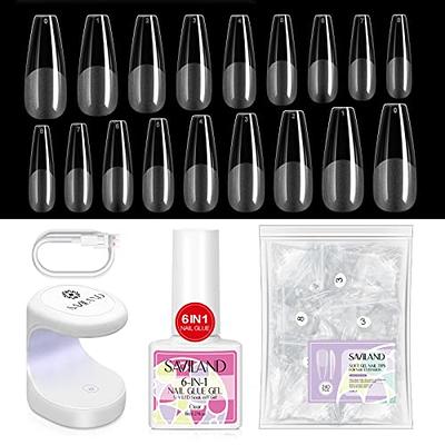 Saviland Gel x Nail Kit No Need File,Soft Gel Tips Nail Tip and Glue Gel