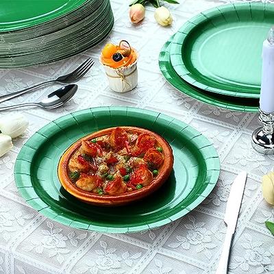 Tioncy 50 Pcs Christmas Paper Plates Winter Floral Disposable Oval Plates  10'' x 12'' Christmas Plates Dinnerware Christmas Gifts Bulk Disposable