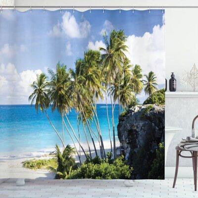 Jungle Shower Curtain Vintage Bathroom Decor Tropical Shower