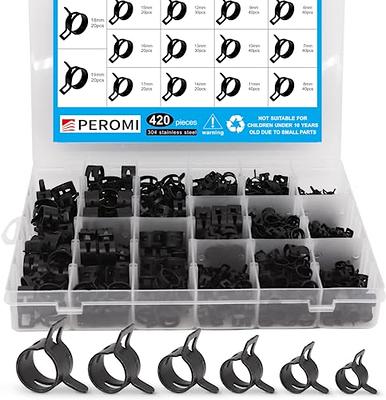 PEROMI 14 Size 6-19mm Spring Band Type Fuel Line Silicone Vacuum Hose Steel Pipe  Clamp, Low Pressure Air Clip Clamp , Black, 420pcs - Yahoo Shopping