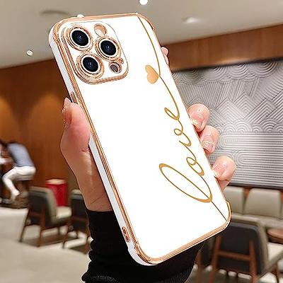  Skyseaco for iPhone 12 Pro Max Case, Cute Plated Love Heart  Cases for Women Girls with Anti-Fall Lens Camera Protection Soft TPU  Shockproof Case for iPhone 12 Pro Max (6.7 inch) 