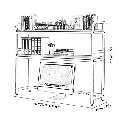 2-Tier Desktop Bookshelf For Computer Desk, Wood And Metal Desk Shelf ,  Adjustable Desk Bookcase, Open Countertop Storage Display Shelf,  Freestanding Small Organizer Rack ( Color : White , Size : 95X2 - Yahoo  Shopping