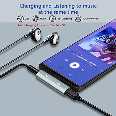 USB C to 3.5mm Audio Headphone Adapter and Charger, 2 in 1 USB C Headphone
