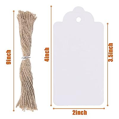SallyFashion 100PCS Kraft Paper Tags, 2X4 Inches White Gift Tag Craft Hang  Tags with Free 100 Root Natural Jute Twine for Gifts Arts and Crafts  Wedding Holiday - Yahoo Shopping