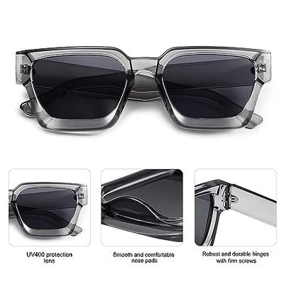  VANLINKER Thick Square Sunglasses for Men Women Retro