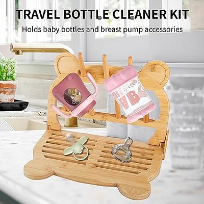 Eurppy Bamboo Baby Bottle Drying Rack, Portable Wooden Drying Rack, Space  Saving Kitchen Bottle Holder Organizer for Accessories, Bottles, Cups,  Pacifiers, Travel Dish Racks - Yahoo Shopping