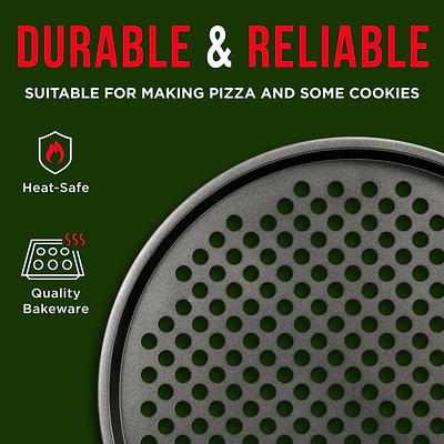 Removable Handle Perforated Pizza Pan, Detachable Handle With