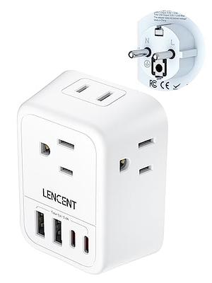 2Pack European Travel Plug Adapter (Not for UK), US to Europe Power Outlet  Converter, USA to German Italy Spain France Greece Iceland Romania Russia Electrical  Adaptor USB Wall Charger 