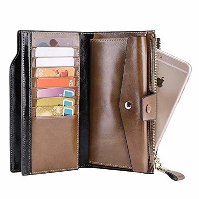 Itslife Womens Wallet,Large Capacity RFID Blocking Leather Wallets Credit Cards Organizer Ladies Wallet with Checkbook Holder