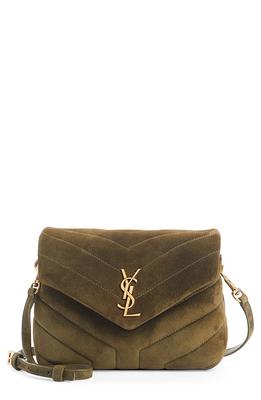 Saint Laurent Toy Loulou Calfskin Suede Crossbody Bag Storm/ Storm