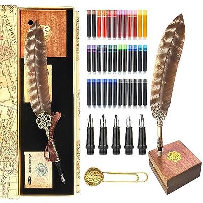 TIANREN Calligraphy Pen set,Fountain Pens with 8 Different Replaceable Nibs  with 60 Ink Cartridges(12 Colors),Calligraphy set for Beginner Writing