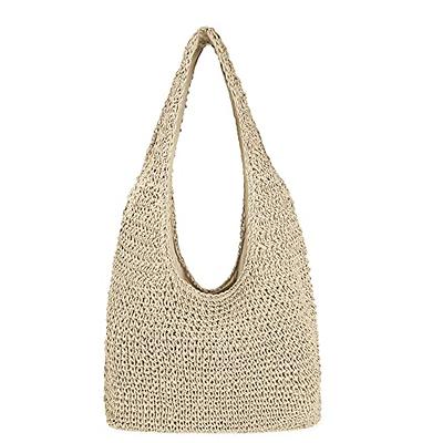 Straw Bag Womens Handbag Handwoven Large Straw Beach Tote Bag Hobo Summer Beach Bag Straw Purse