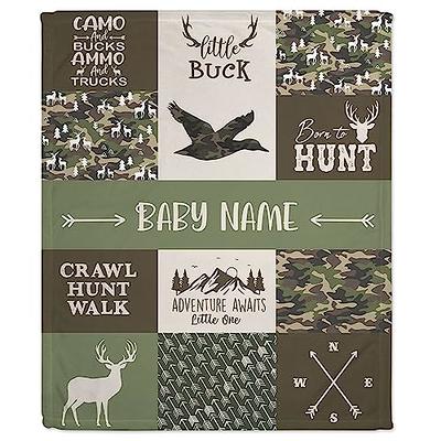  Camo Baby Blanket with Personalized Name, Custom Camo