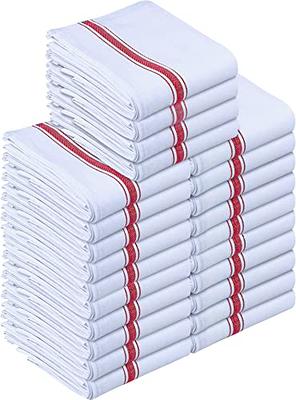 Zeppoli Classic Dish Towels - 15 Pack - 14 by 25 - 100% Cotton Kitchen  Towels - Reusable Bulk Cleaning Cloths - Blue Hand Towels - Super Absorbent  