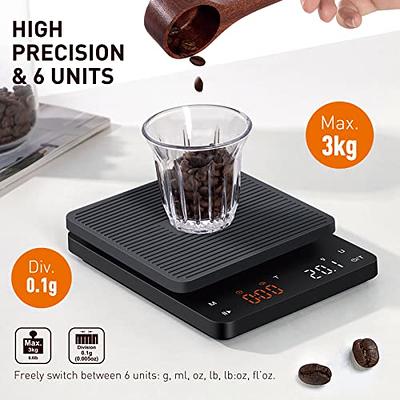 Kitchen Scales Drip Coffee Scale with Timer LCD Display 3kg/5kg 0.1g High  Precision Digital Electronic Scales Measuring Tools - AliExpress