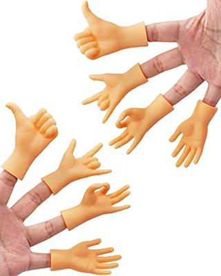 10pcs Tiny Finger Hands Flat Hand Style Mini Hand Finger Puppets Realistic  Rubber Hand Small Figurines Toys, Funny Fingers For Puppet Show Gag Perform