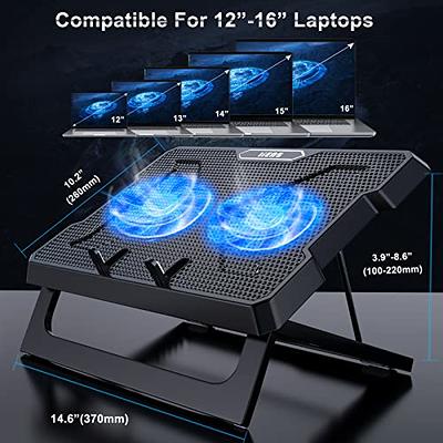 LIENS Laptop Cooling Pad Two 5.1 Inches Fan and 2 USB Ports Adjustable  Mounts Laptop Stand Height Angle Suitable for 12-16 Laptops（Black） -  Yahoo Shopping