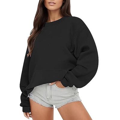 HUMMHUANJ Womens Sweatshirts Hoodies Crewneck Oversized,crop top