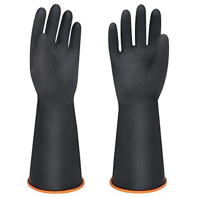 LANON Rubber Chemical Resistant Gloves, Reusable Heavy-duty Safety Work  Gloves, Acid & Alkali Protection, Non-Slip, X Large