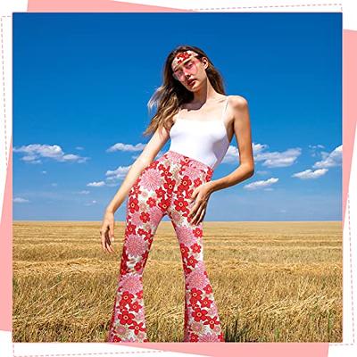 70's Clothes for Women, Groovy Hippie Bell Bottom Flared Costume Pant,  Flower Power : : Clothing, Shoes & Accessories