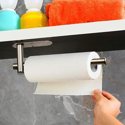 Stainless Steel Paper Towel Holder Heavy Duty Wall Mounted Self-Adhesive or  Drilling Hand Towel Holder for Kitchen, Pantry, Sink, Bathroom (Silver) -  Yahoo Shopping