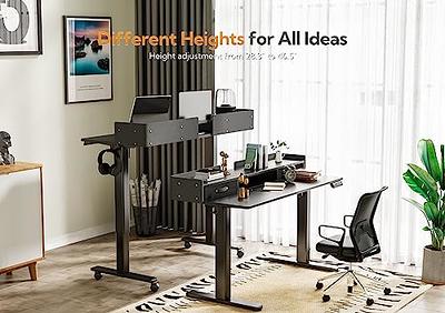 Claiks Standing Desk with Drawers, Stand Up Electric Standing Desk