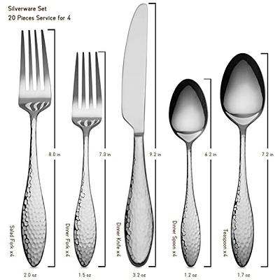 100 Pieces Silverware Set Stainless Steel Flatware Set for 20 Silver Flatware Sets Include Fork Knife Spoon Set, Mirror Finished, Dishwasher Safe