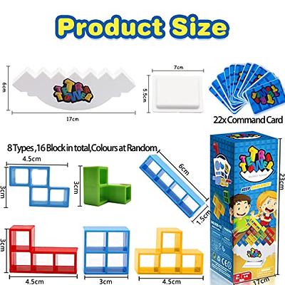 ALKISTA 32 Pcs Tetra Tower Balance Stacking Blocks Game, Board Games for 2  Players+ Family Games, Parties, Travel, Kids & Adults Team Building Blocks