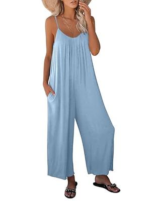 TARSE Womens Jumpsuits Casual Summer V Neck Baggy Rompers