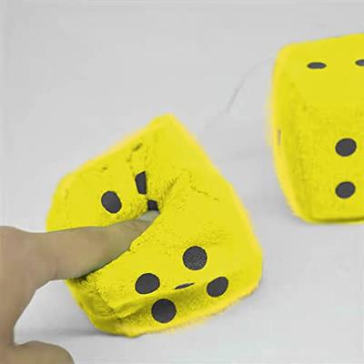 Moioee Pair of Retro Square, 3 inch Fuzzy Plush Dice with Dots, Car Mirror  Hanging Decoration, Auto Rearview Mirror Ornament, Couple Pendant Charms,  Home Decorative Car Interior Accessories (Yellow) - Yahoo Shopping