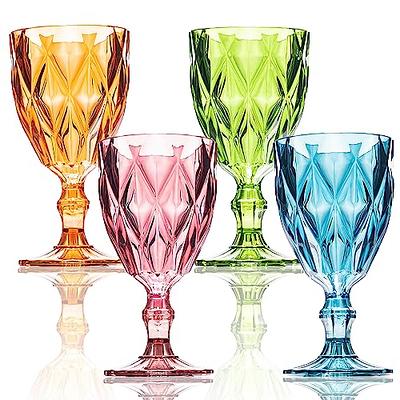 Vintage Drinking Glasses Elegant Drinkware (Set of 4) - Green